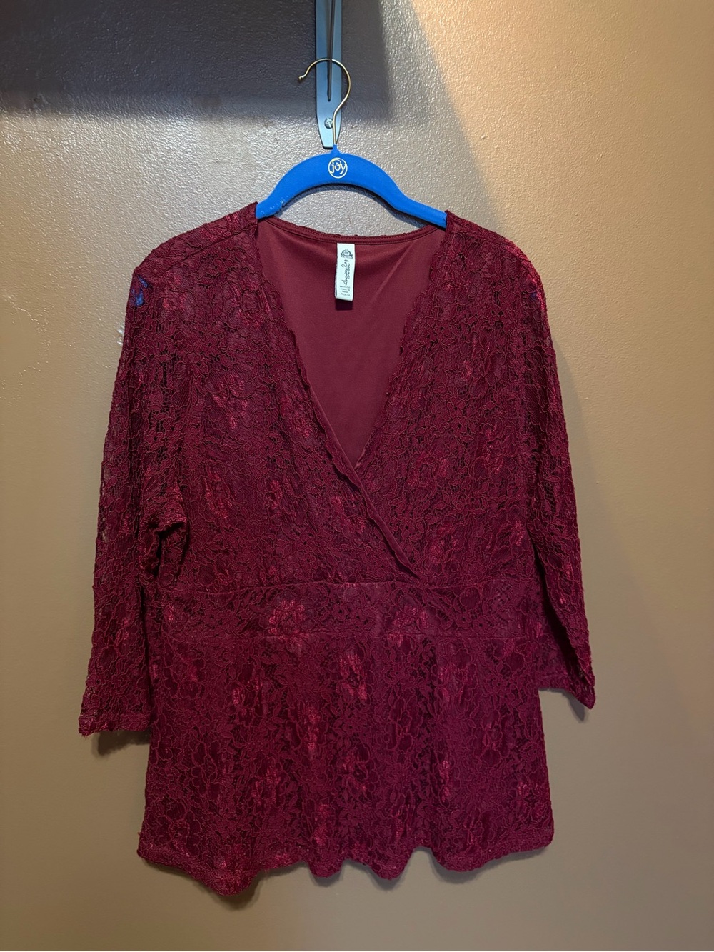 Burgundy Lace Wrap Top